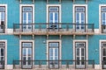 Beautiful azulejos adorn a residential building, Lisbon, Portugal